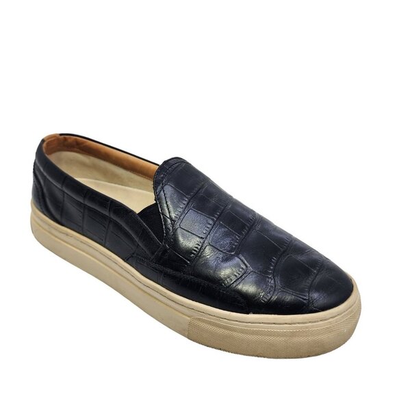 Soludos Leather Embossed Croc Bondi Platform Sneakers Black Size 10 - Picture 11 of 11